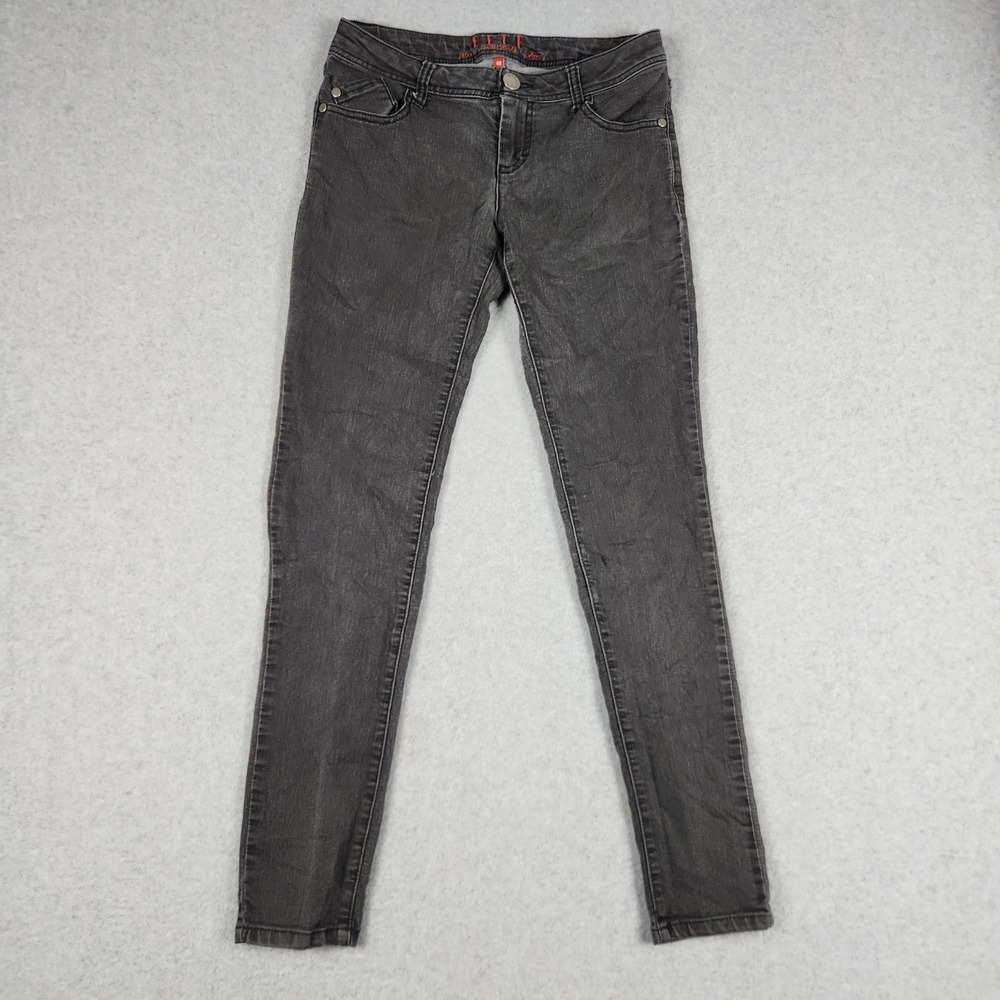 Elle Skinny Jeans Womens 4R Black Denim Stretch 5-Pocket Slim Fit Streetwear